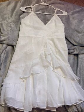 Hello Molly White Ruffle Mini Dress
